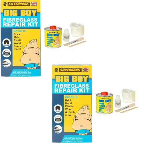 2x Big Boy Fibre Glass Resin Repair Kit All in One Bonding For Car Boat Hardener
