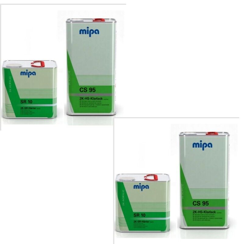 2 X MIPA CS95 2K HS Clear Coat Lacquer 5L with 2.5L SR-10 Hardener ( 7.5L KIT )