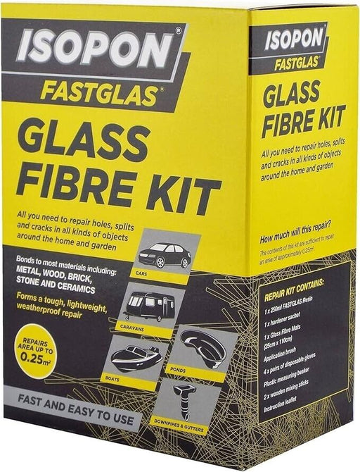 U-Pol Isopon Glass Fibre Kit Car Boat Caravan Repair  Resin Small Fastglas