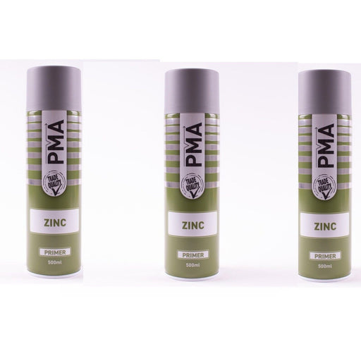 3 X PMA Professional Zinc Primer 500ml Spray