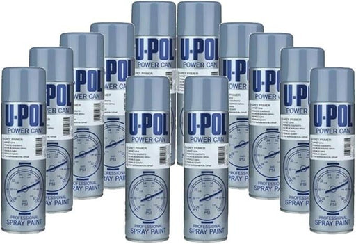 12 x U-Pol Power Can Grey Primer Aerosol 500ml