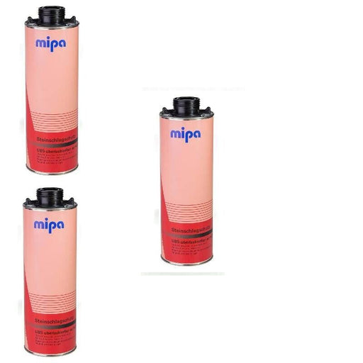 3 X MIPA SUPER BLACK STONE CHIP ( 1 Ltr ) Underbody Coatings