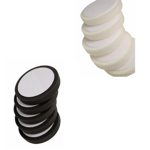 Fast-mover Soft Black & White HookNLoop Polishing Pad 150mm x 30mm, Pack Of 5