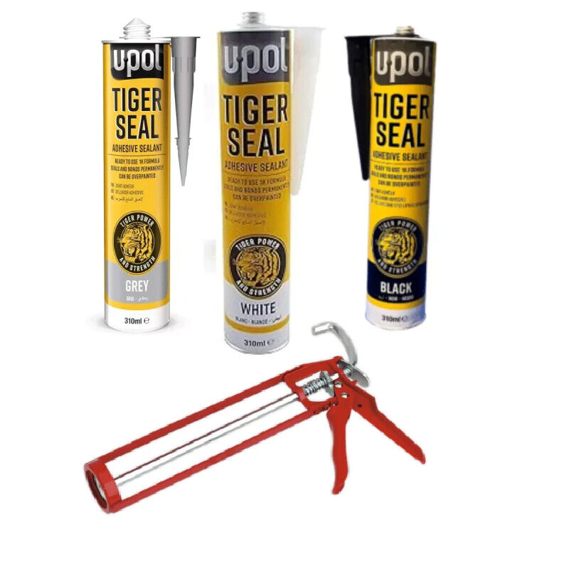 Upol tiger seal adhesive sealant BLACK/GREY/WHITE 310ml With Caulking Gun 330mm