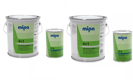 2 X MIPA 4 + 1 ACRYFILLER HIGH BUILD PRIMER WHITE 4LTR- 2 X H5 1LTR *10LTR KIT*
