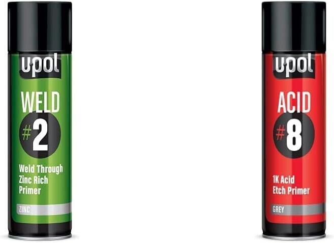 UPol WELD/AL WELD#2 450ml Zinc Rich Primer & Acid #8 Etch Primer  450ml