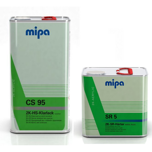 MIPA CS95 2K HS Clear Coat  5L with 2.5L SR5 EXTRA FAST Hardener ( 7.5L KIT )