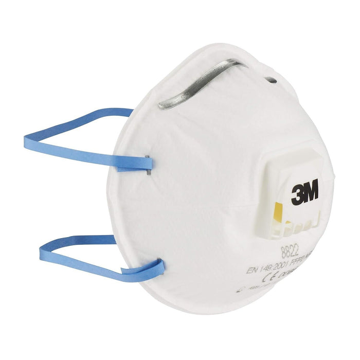 3M 8822 Valved Dust Mask Respirator FFP2 NR D P2V Cool Flow Comfort Box of 10