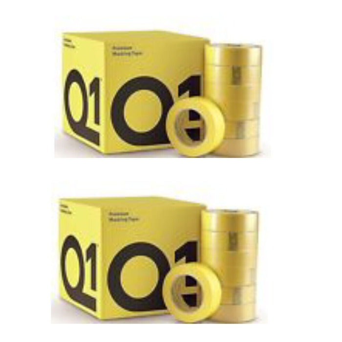 2 X Q1 PREMIUM AUTOMOTIVE MASKING TAPE Inch 24mm x 50m Box of 36 Rolls