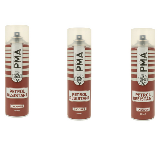 3 X PMA Petrol Resistant Lacquer Aerosol 500ml