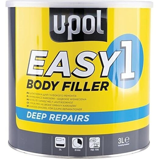 3 X UPOL EASY 1 BODY FILLER 3L - DEEP FILL CAR BODY FILLER BIG SMOOTH ONE