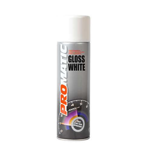 Promatic Gloss White Professional Spray Paint Aerosol 500ml