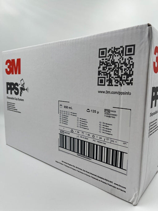 3M PPS Kit 16026 Standard Paint Prep disposable Cup System 650ML 125mu 50PK