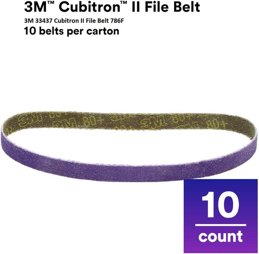3M 33437 Cubitron II File Belt 786F, 10mm x 330mm - Qty of 10