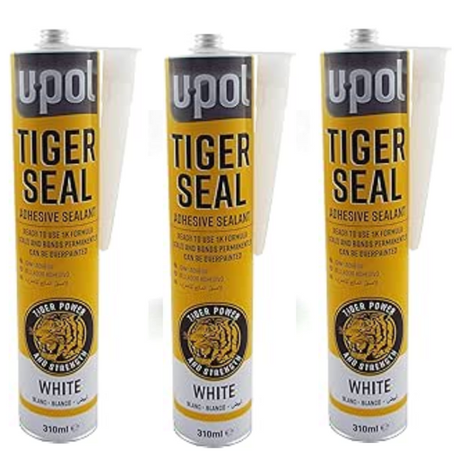 3 x U-pol tiger seal adhesive sealan white 310ml