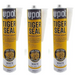 3 x U-pol tiger seal adhesive sealan white 310ml