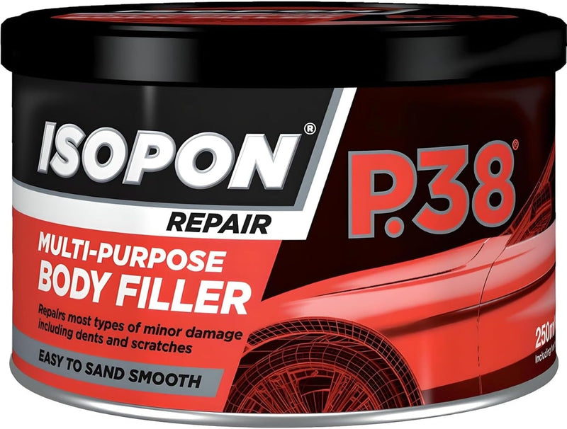 U-POL Isopon P38 Easy Sand Car Body Filler 250ml – Professional Automotive Bodywork Repair Filler