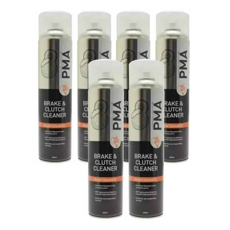 6 x PMA Trade Quality Brake & Clutch solvent Cleaner degreaser Large 600ml