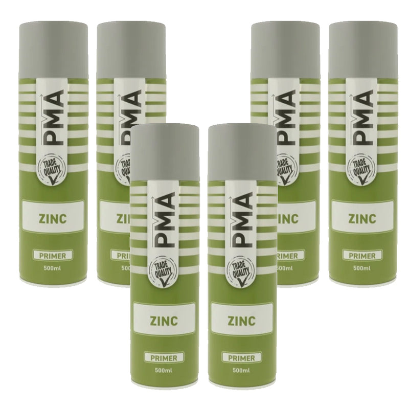 6 X PMA Professional Zinc Primer 500ml Spray